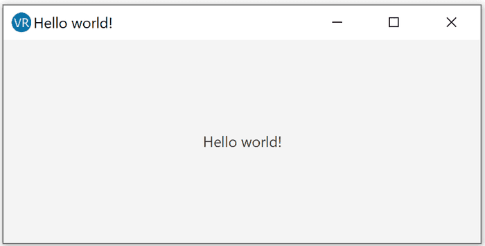 Hello World Window